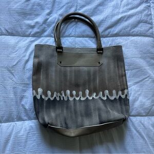 Cividini canvas and leather tote bag